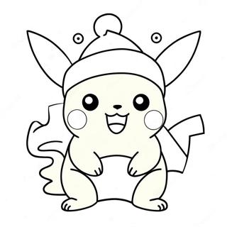 Swiateczny Pikachu W Czapce Mikolaja Kolorowanka 100140-38789