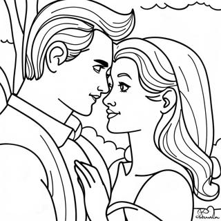 Strona Do Kolorowania Romantycznego Momentu Zmierzchu 100398 39001