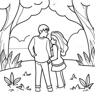 Strona Do Kolorowania Romantycznego Momentu Zmierzchu 100398 39003