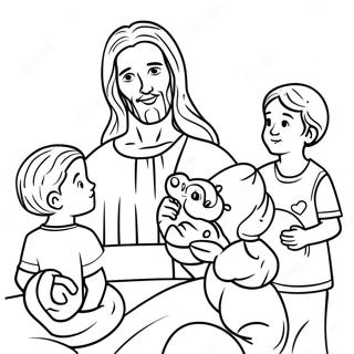 Kolorowanka Jezusa Z Dziecmi 101112 39552