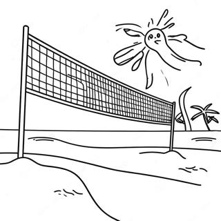 Kolorowanka Z Gra W Siatkowke Na Plazy 101192 39624