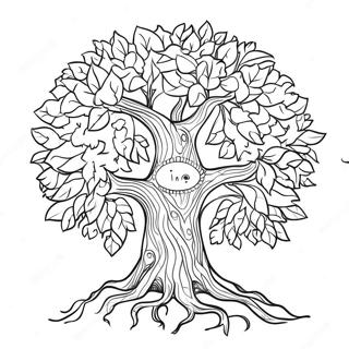 Kolorowanka Z Wdziecznym Drzewem 101270 39682