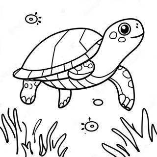 Kolorowanka Z Realistycznym Zolwiem Morskim Pod Woda 101293-39802