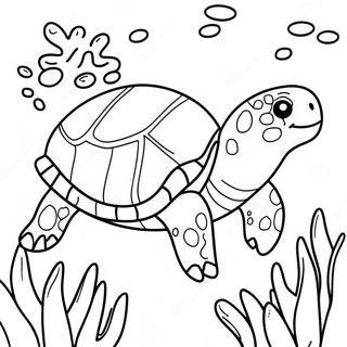 Kolorowanka Z Radosnym Zolwiem Morskim Plywajacym 101294 39807