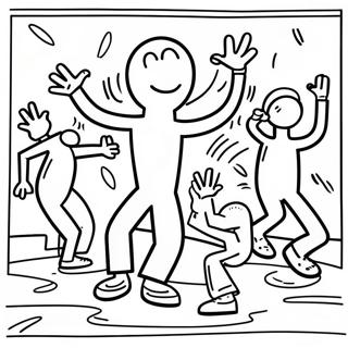 Kolorowanka Tanczacych Postaci Keitha Haringa 101549-40001