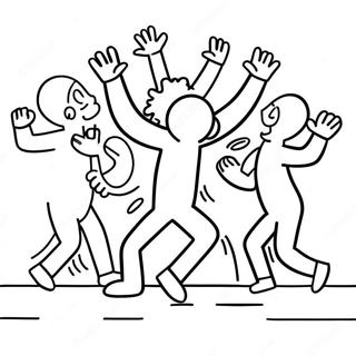 Kolorowanka Tanczacych Postaci Keitha Haringa 101549-40002