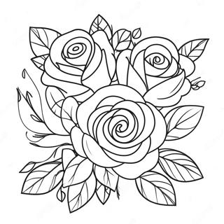 Romantyczny Bukiet Roz Kolorowanka 10155-2080
