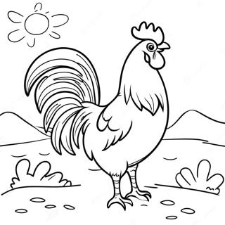 Kolorowanka Wspanialy Kogut Kogutajacy O Wschodzie Slonca 101858-40242