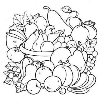 Kolorowanka Z Swiezymi Owocami I Warzywami Na Targu Rolnikow 102091 40425