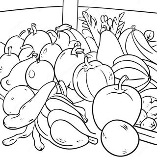 Kolorowanka Z Swiezymi Owocami I Warzywami Na Targu Rolnikow 102091 40427