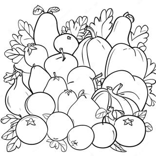 Kolorowanka Z Swiezymi Owocami I Warzywami Na Targu Rolnikow 102091 40428