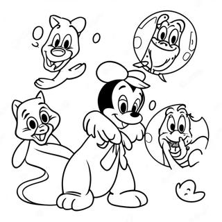 Kolorowanka Disney Z Wesolymi Postaciami Z Zyczeniami Szybkiego Powrotu Do Zdrowia 102398-40658