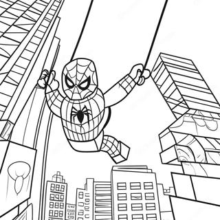 Kolorowanka Spiderman Lego Hustajacy Sie Przez Miasto 102838 41008