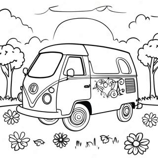 Kolorowanka Z Pokojowym Vanem Hipisow Z Lat 70 Tych 103122-41227