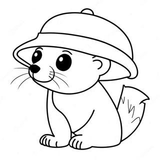 Kolorowanka Z Urocza Fretka W Kapeluszu 103147-41243