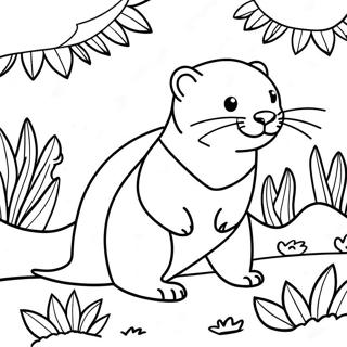 Kolorowanka Z Fretka Eksplorujaca Ogrod 103148-41245