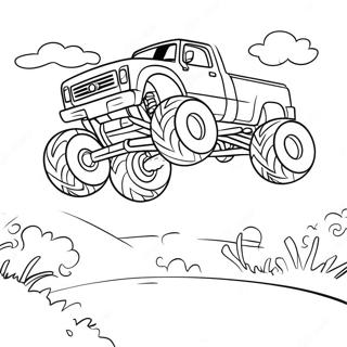 Kolorowy Monster Truck Skaczacy Nad Samochodami Kolorowanka 10319-2260
