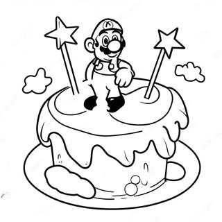 Kolorowa Kolorowanka Z Tortem Urodzinowym Mario 103892-41817