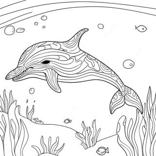 Kolorowanka Z Lagodnym Niebieskim Wielorybem Pod Woda 103972-41887