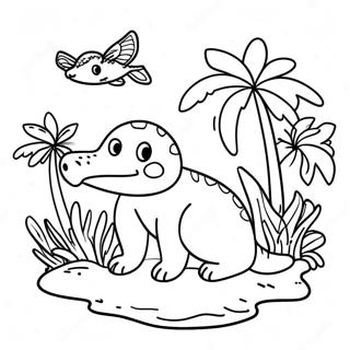 Kolorowanka Zywe Zwierzeta Na Wyspie 105615-43180