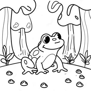 Kolorowanka Z Zaba I Kolorowym Lasem Grzybow 106003 43477
