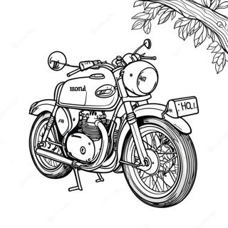 Kolorowanka Z Klasycznym Motocyklem Hondy 107900 44966