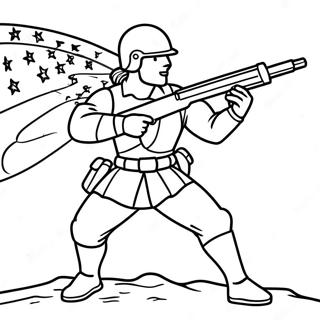 Kolorowanka Z Odwaznym Zolnierzem W Walce 108309-45275