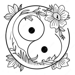 Yin Yang Z Elementami Natury Do Kolorowania 108362-45317