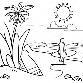 Sloneczna Plaza Z Surferami 108826 45677