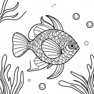 Kolorowanka Teczowej Rybki Plywajacej 109007-45824