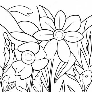 Piekne Kwiaty W Ogrodzie Strona Do Kolorowania 109880 46570