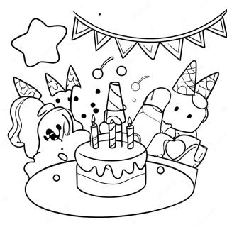 Wesola Scena Przyjecia Urodzinowego Na 5 Urodziny Kolorowanka 110754-47245