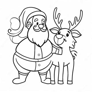 Wesoly Swiety Mikolaj Z Reniferem Kolorowanka 110807-47292