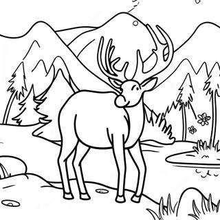 Kolorowanka Z Losiem Pasacym Sie Nad Rzeka 110859-47332