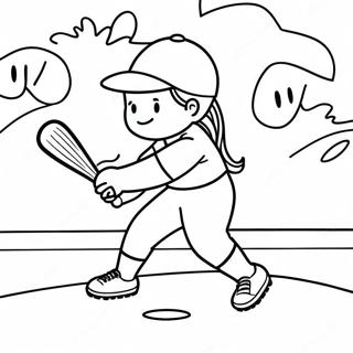 Zabawna Kolorowanka Z Scena Softball 111063-47507
