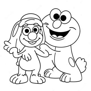 Elmo I Abby Kolorowanki