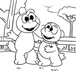 Kolorowanka Elmo I Abby Bawiacy Sie W Parku 111526-47862