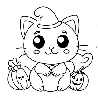 Halloween Kitty Kolorowanki