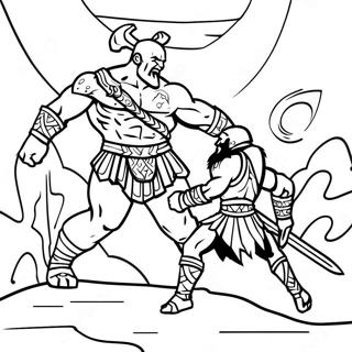 Kolorowanka Z Epicka Bitwa Boga Wojny 112781 48849