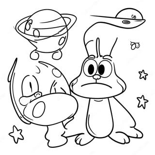 Kolorowanka Z Renem I Stimpy W Kosmosie 112833-48892