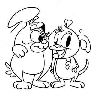 Kolorowanka Z Renem I Stimpy W Scenie Z Kreskowki 112834-48893