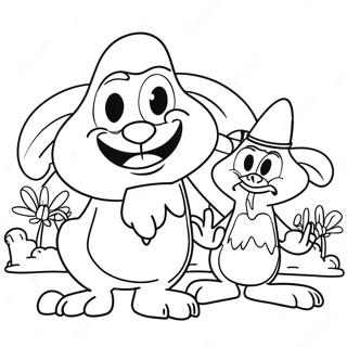 Kolorowanka Z Renem I Stimpy W Scenie Z Kreskowki 112834-48894