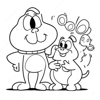 Kolorowanka Z Renem I Stimpy W Scenie Z Kreskowki 112834-48895