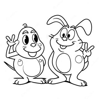 Kolorowanka Z Renem I Stimpy W Scenie Z Kreskowki 112834-48896