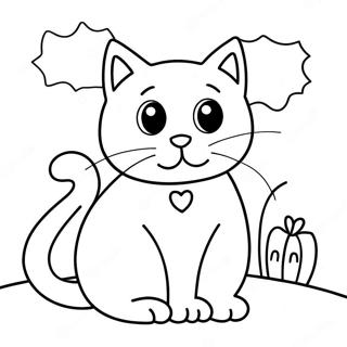 Strona Do Kolorowania Tajemniczego Czarnego Kota Na Halloween 113246 49335