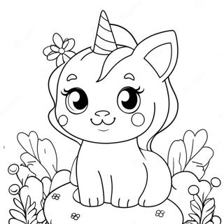 Uroczy Kot Jednorozec Z Kwiatami Kolorowanka 11341 2458