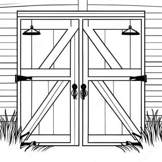Strona Do Kolorowania Rustykalnych Drzwi Stodoly 114093-49985
