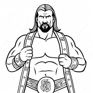 Triple H Trzymajacy Dwa Pasy Kolorowanka 114660-50432