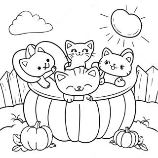 Zabawne Kocieta W Polu Dyni Kolorowanka 115280-50910