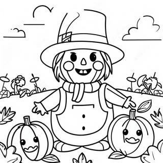 Uroczy Strach Na Wroble W Polu Dyni Kolorowanka 115281 50913